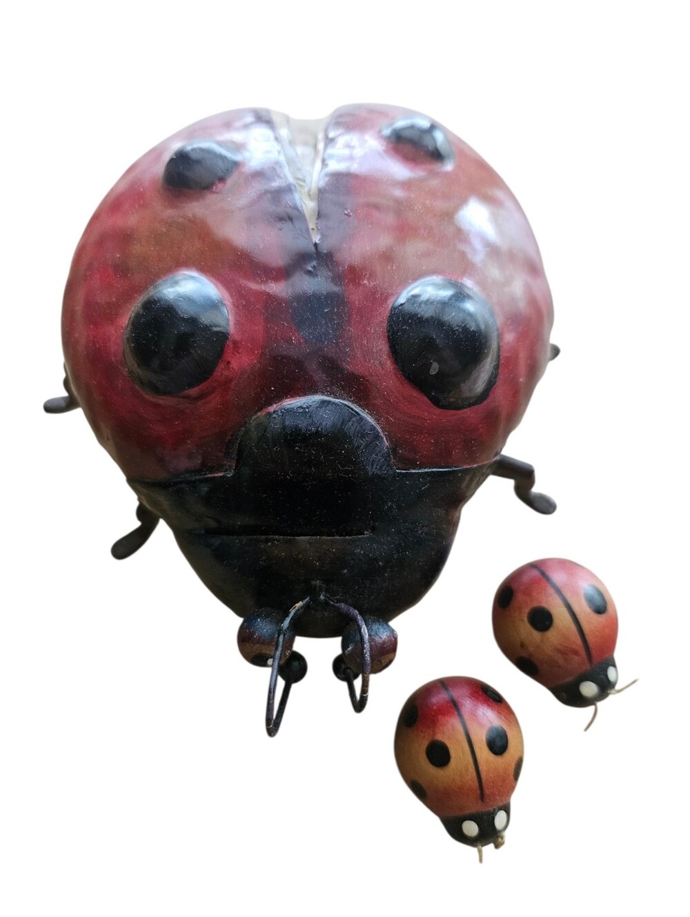 Metal Ladybug And Magnetic Babies Garden Art Decorative House Decor